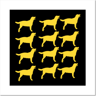 Crowd of Yellow Lab Silhouette Posters and Art